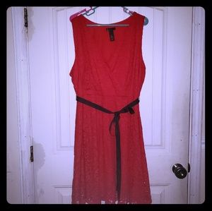 Red sleeveless dress